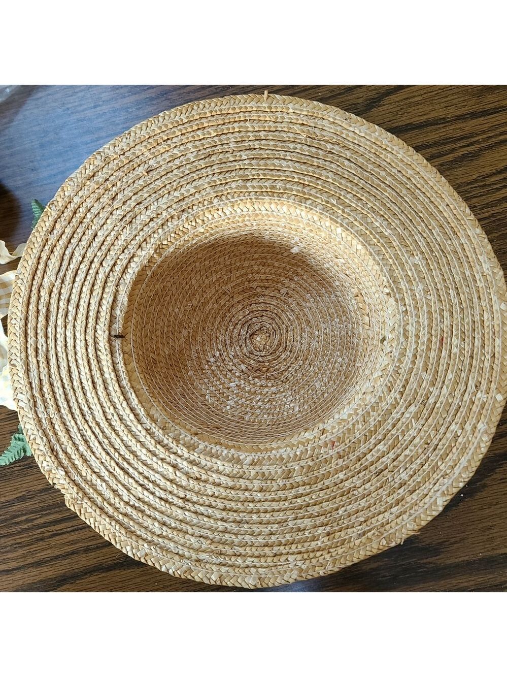 Beautiful Vintage Little Decorative Straw Hat - Picture 3 of 4